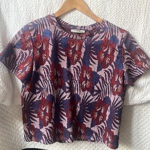 Zara Jacquard Floral Top size M